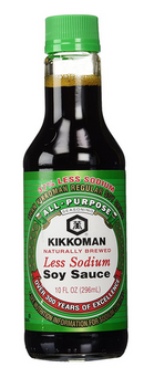 Kikkoman Soy Sauce, Naturally Brewed, Less Sodium
