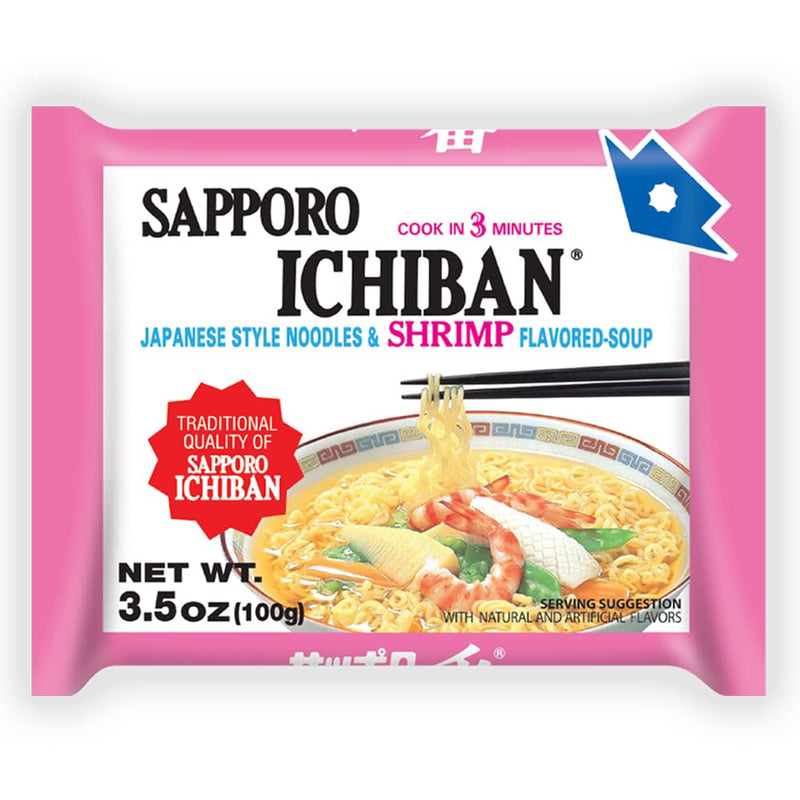 Sapporo Ichiban Soup, Japanese Style Noodles & Shrimp Flavored