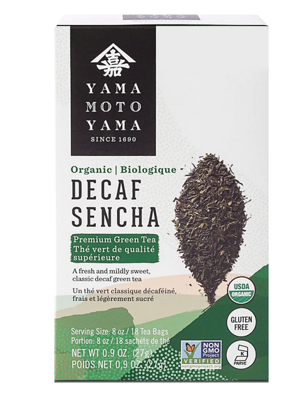 Yamamotoyama Premium Organic Green Tea Decaffeinated Sencha Tea Bags